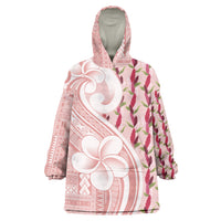 Samoa Teuila Wearable Blanket Hoodie Pink Samoan Siapo Motifs