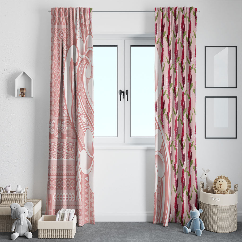 Samoa Teuila Window Curtain Pink Samoan Siapo Motifs
