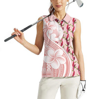 Samoa Teuila Women Sleeveless Polo Shirt Pink Samoan Siapo Motifs