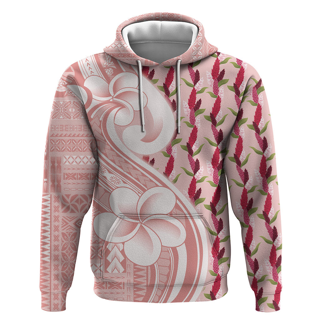 Samoa Teuila Zip Hoodie Pink Samoan Siapo Motifs