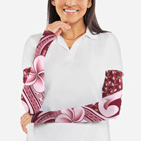 Samoa Teuila Arm Sleeves Maroon Samoan Siapo Motifs