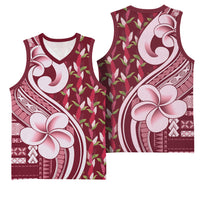 Samoa Teuila Basketball Jersey Maroon Samoan Siapo Motifs