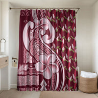 Samoa Teuila Bathroom Set Maroon Samoan Siapo Motifs