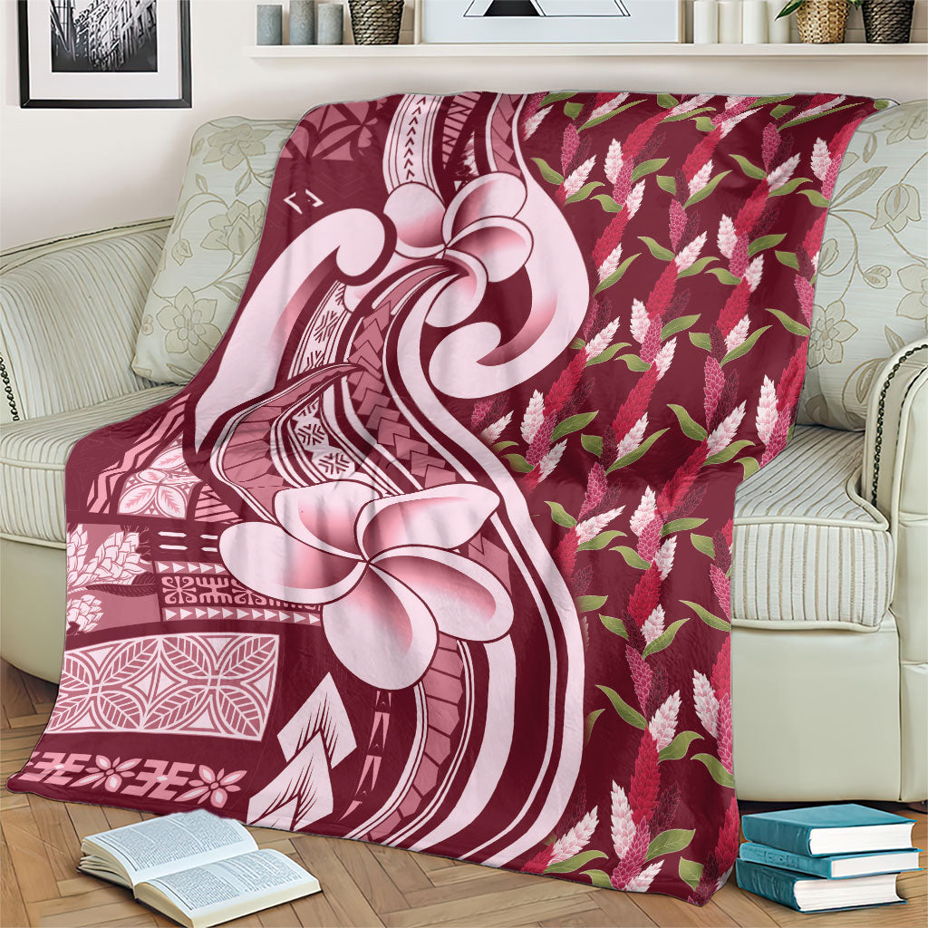 Samoa Teuila Blanket Maroon Samoan Siapo Motifs