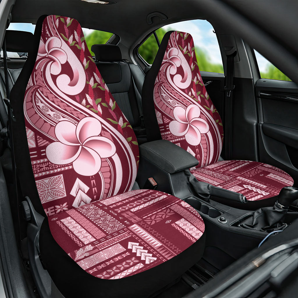 Samoa Teuila Car Seat Cover Maroon Samoan Siapo Motifs