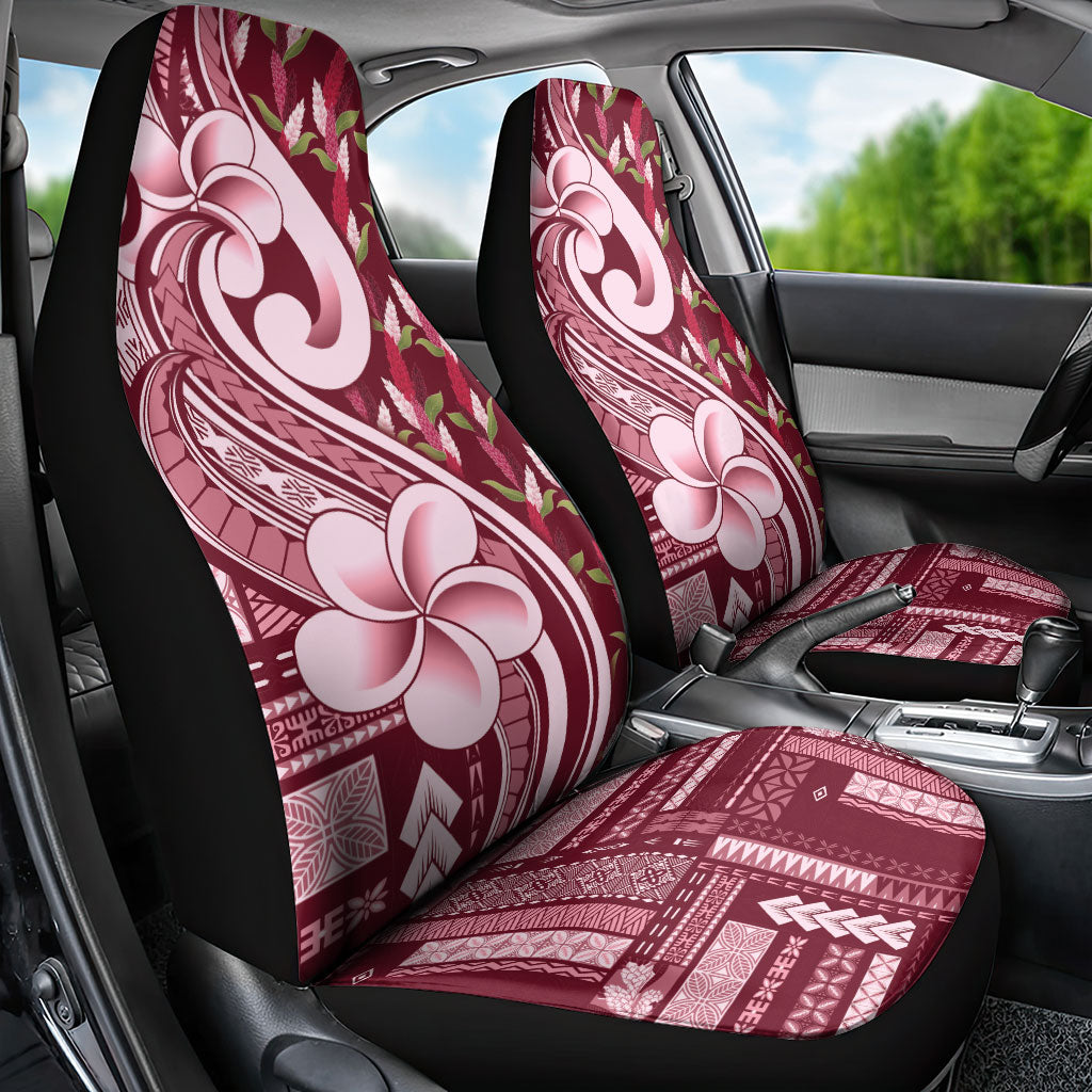 Samoa Teuila Car Seat Cover Maroon Samoan Siapo Motifs