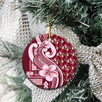 Samoa Teuila Ceramic Ornament Maroon Samoan Siapo Motifs LT05 - Polynesian Pride
