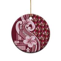 Samoa Teuila Ceramic Ornament Maroon Samoan Siapo Motifs LT05 - Polynesian Pride