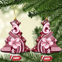 Samoa Teuila Ceramic Ornament Maroon Samoan Siapo Motifs LT05 Christmas Tree Maroon - Polynesian Pride