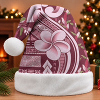 Samoa Teuila Christmas Santa Hat Maroon Samoan Siapo Motifs LT05 Without Fur Maroon - Polynesian Pride