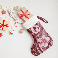 Samoa Teuila Christmas Stocking Maroon Samoan Siapo Motifs LT05 - Polynesian Pride