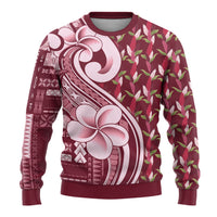 Samoa Teuila Ugly Christmas Sweater Maroon Samoan Siapo Motifs LT05 - Polynesian Pride