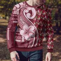 Samoa Teuila Ugly Christmas Sweater Maroon Samoan Siapo Motifs LT05 - Polynesian Pride