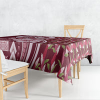 Samoa Teuila Tablecloth Maroon Samoan Siapo Motifs