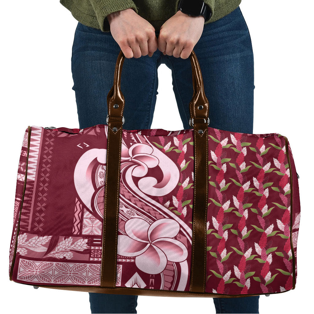Samoa Teuila Travel Bag Maroon Samoan Siapo Motifs
