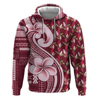 Samoa Teuila Zip Hoodie Maroon Samoan Siapo Motifs