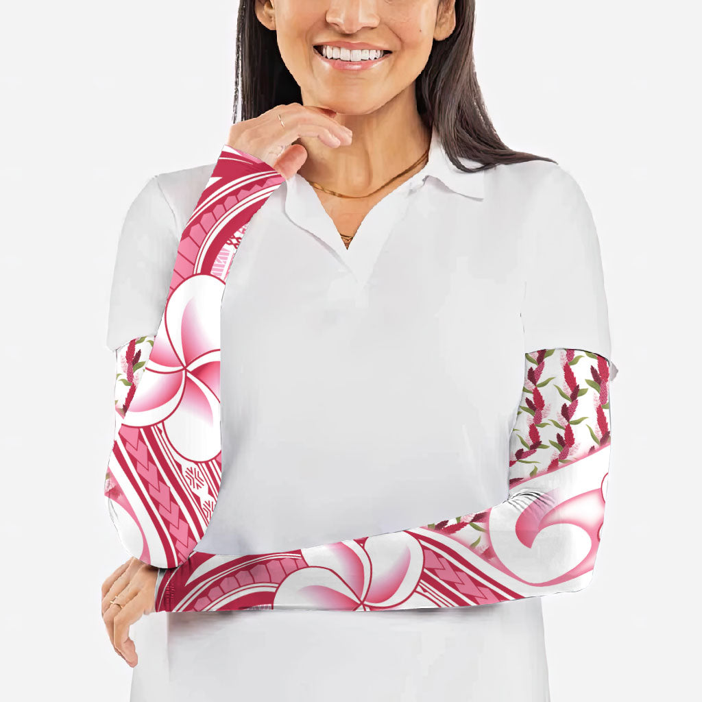 Samoa Teuila Arm Sleeves White Samoan Siapo Motifs