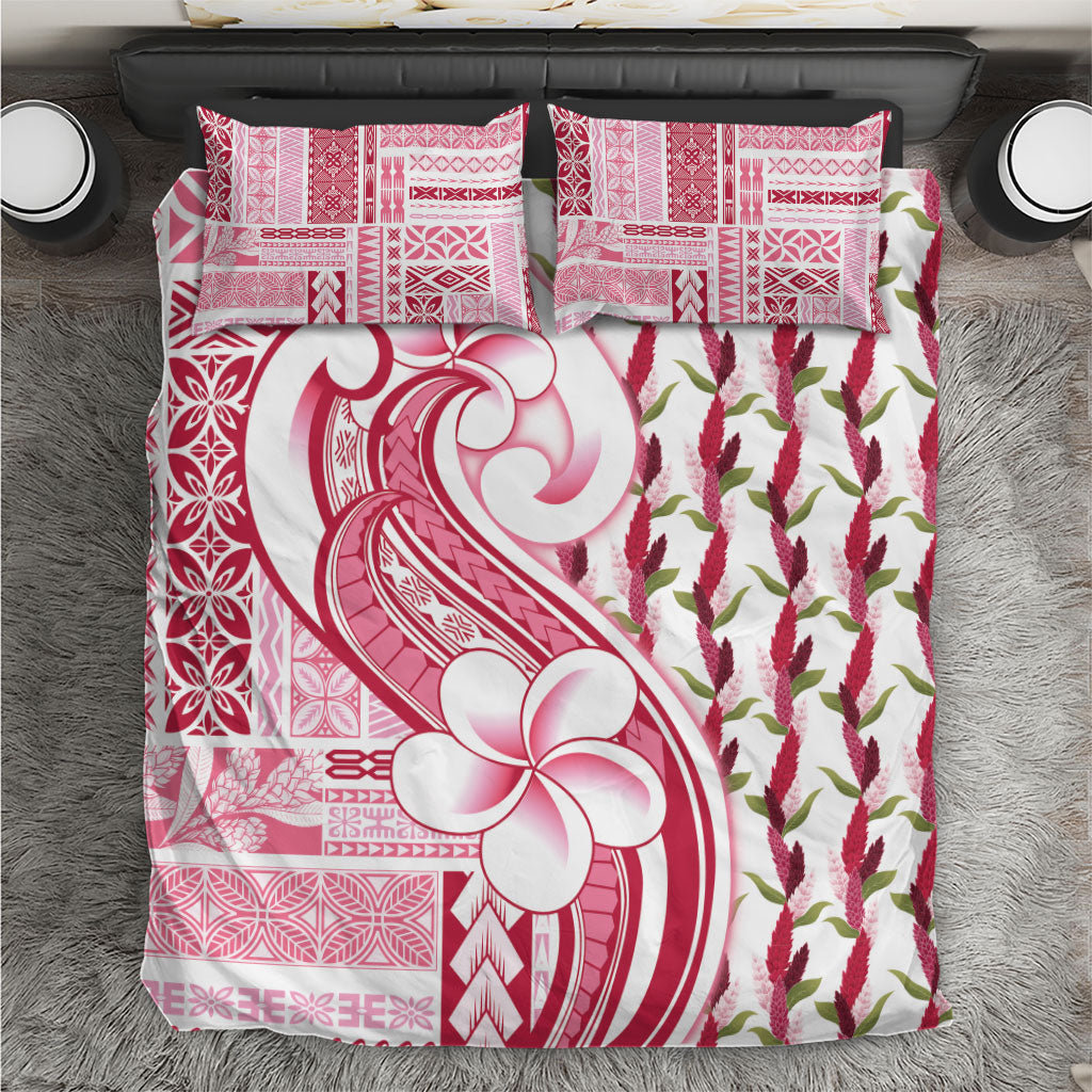 Samoa Teuila Bedding Set White Samoan Siapo Motifs