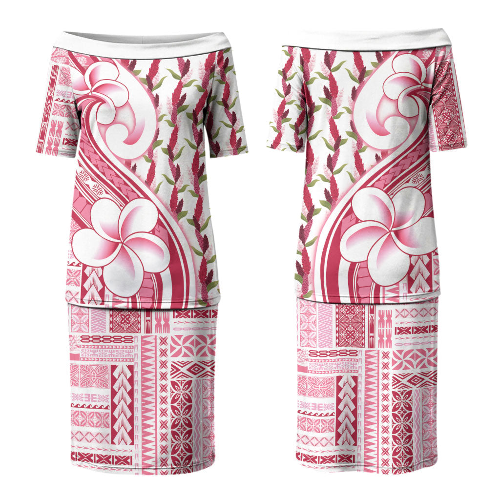 Samoa Teuila Couples Matching Puletasi and Hawaiian Shirt White Samoan Siapo Motifs LT05 - Polynesian Pride