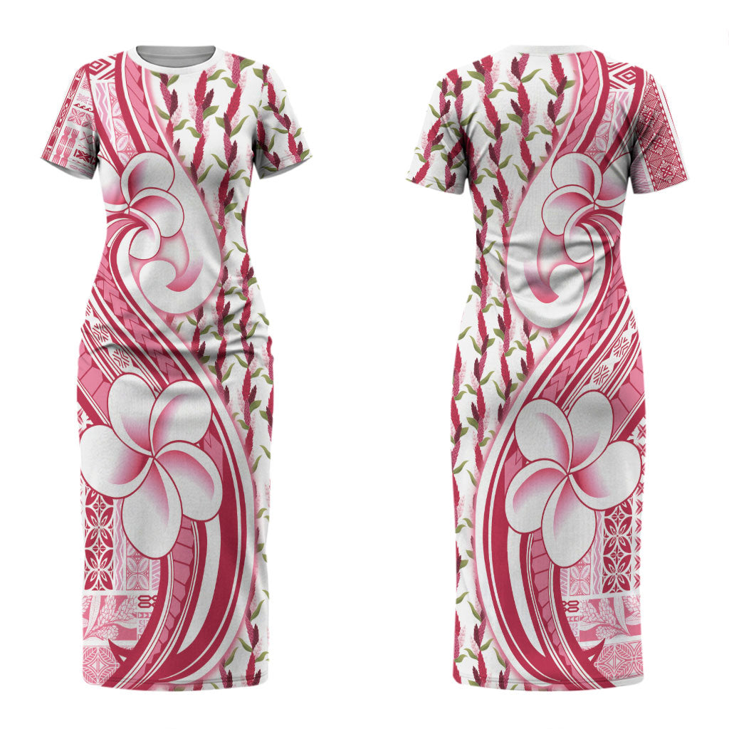 Samoa Teuila Couples Matching Short Sleeve Bodycon Dress and Hawaiian Shirt White Samoan Siapo Motifs LT05 - Polynesian Pride