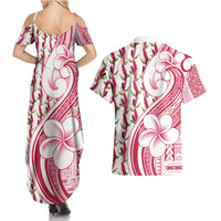 Samoa Teuila Couples Matching Summer Maxi Dress and Hawaiian Shirt White Samoan Siapo Motifs
