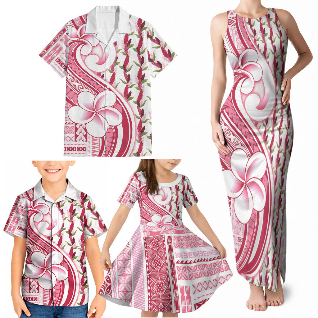 Samoa Teuila Family Matching Tank Maxi Dress and Hawaiian Shirt White Samoan Siapo Motifs LT05 - Polynesian Pride