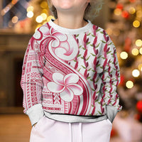 Samoa Teuila Kid Ugly Christmas Sweater White Samoan Siapo Motifs LT05 - Polynesian Pride