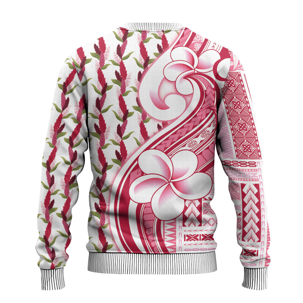 Samoa Teuila Ugly Christmas Sweater White Samoan Siapo Motifs LT05 - Polynesian Pride