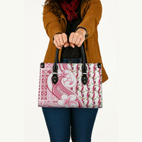 Samoa Teuila Leather Bag White Samoan Siapo Motifs