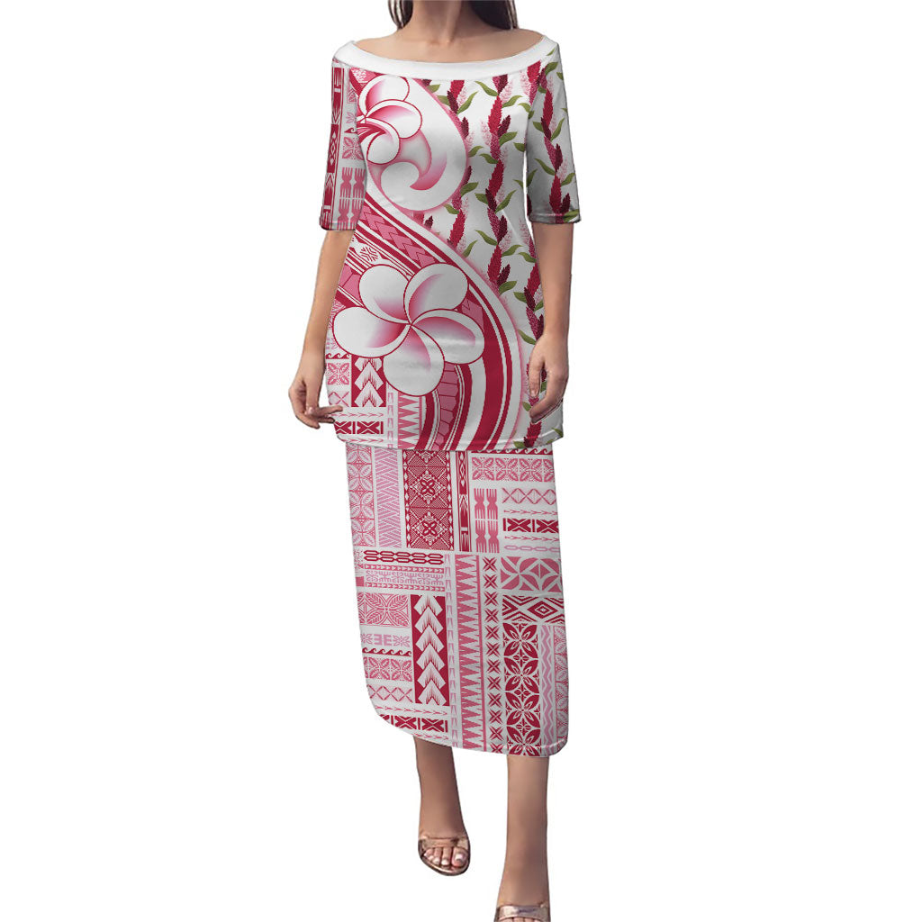 Samoa Teuila Puletasi White Samoan Siapo Motifs