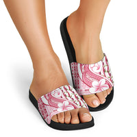Samoa Teuila Slide Sandals White Samoan Siapo Motifs