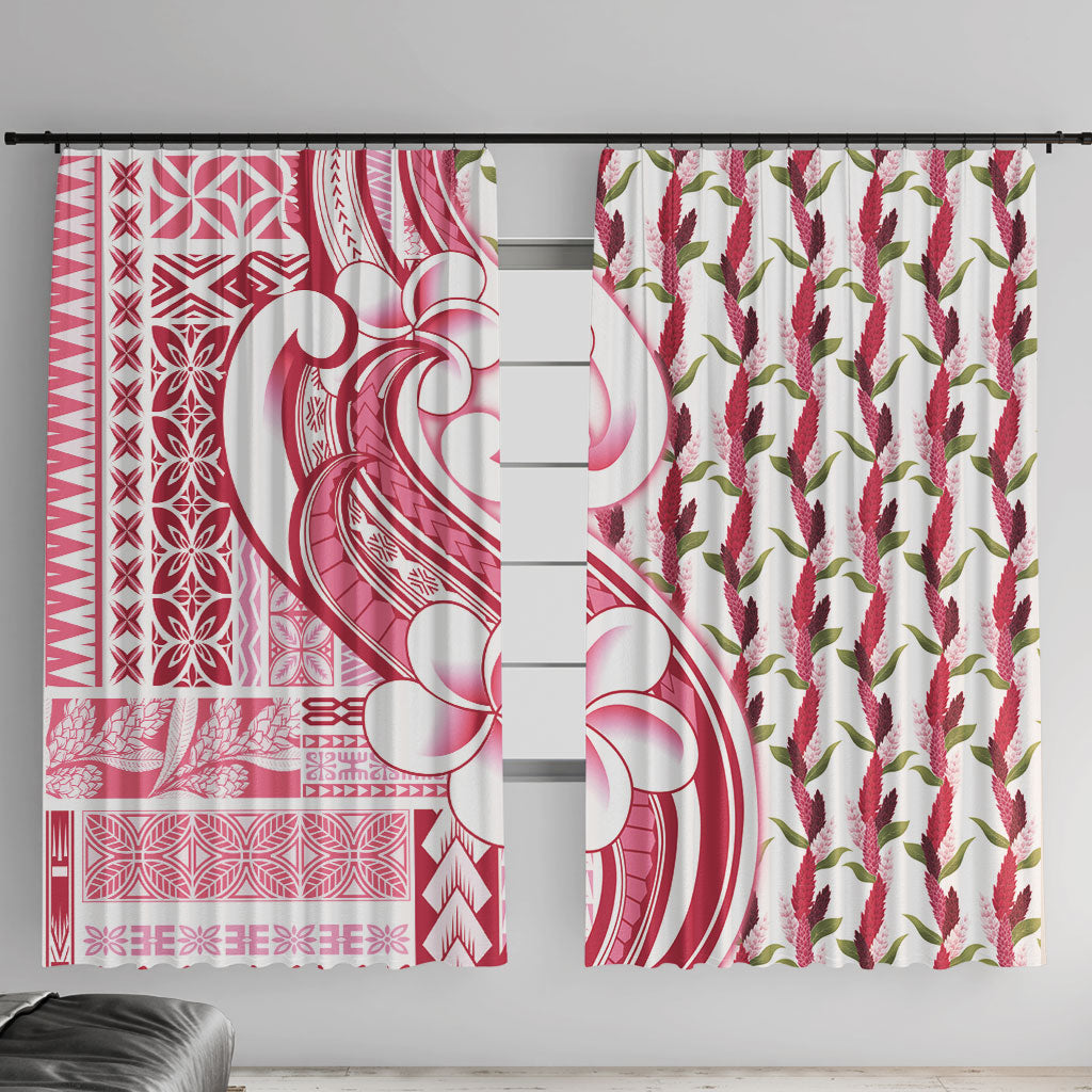 Samoa Teuila Window Curtain White Samoan Siapo Motifs