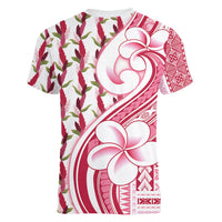 Samoa Teuila Women V-Neck T-Shirt White Samoan Siapo Motifs