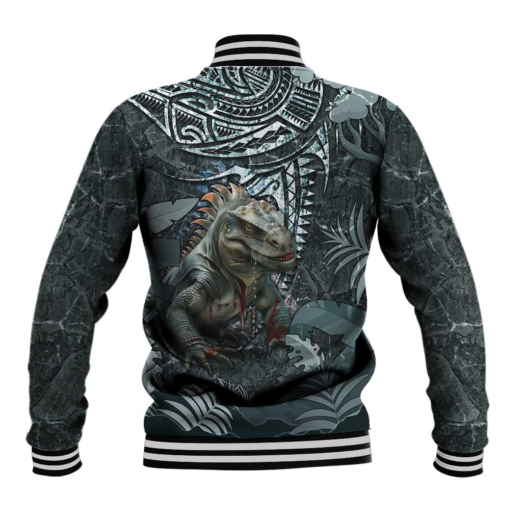 Hawaii Mo'o Lizard God Baseball Jacket Polynesian Style