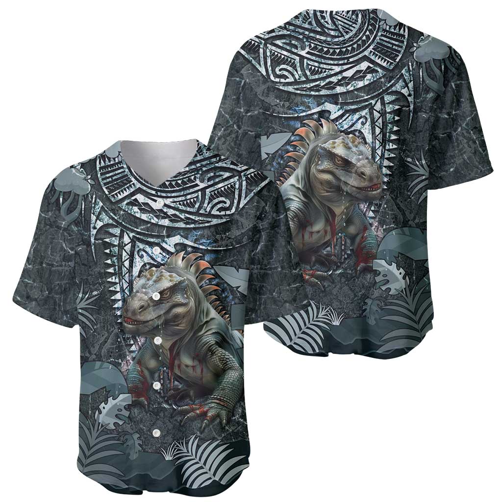 Hawaii Mo'o Lizard God Baseball Jersey Polynesian Style