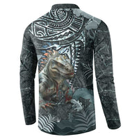Hawaii Mo'o Lizard God Button Sweatshirt Polynesian Style