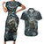 Hawaii Mo'o Lizard God Couples Matching Short Sleeve Bodycon Dress and Hawaiian Shirt Polynesian Style