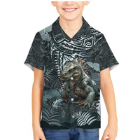 Hawaii Mo'o Lizard God Family Matching Mermaid Dress and Hawaiian Shirt Polynesian Style