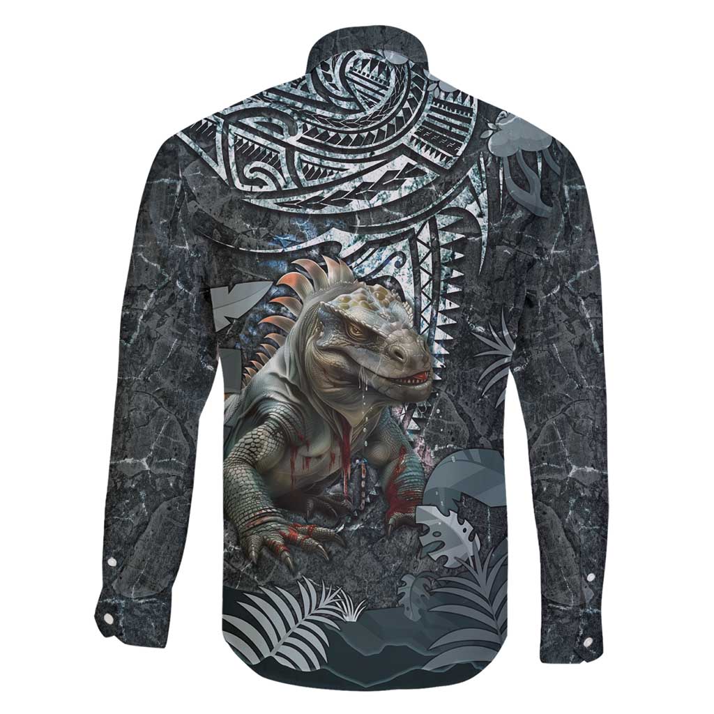 Hawaii Mo'o Lizard God Family Matching Summer Maxi Dress and Hawaiian Shirt Polynesian Style