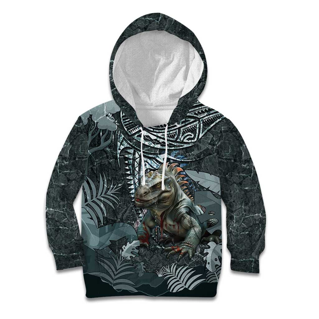 Hawaii Mo'o Lizard God Kid Hoodie Polynesian Style