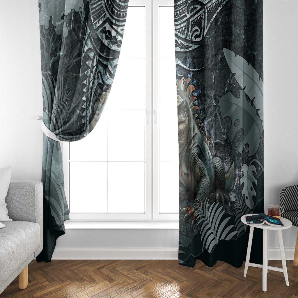 Hawaii Mo'o Lizard God Window Curtain Polynesian Style