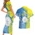 Palau Independence Day Couples Matching Short Sleeve Bodycon Dress and Hawaiian Shirt Happy 30th Anniversary