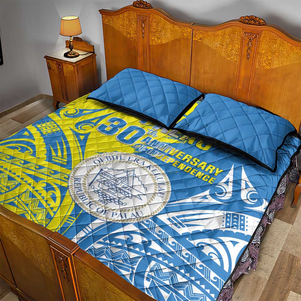 Palau Independence Day Quilt Bed Set Happy 30th Anniversary