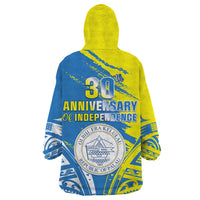 Palau Independence Day Wearable Blanket Hoodie Happy 30th Anniversary