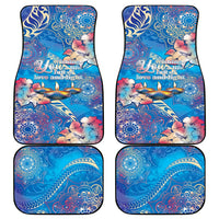 Happy Diwali Festival Car Mats Diya Lamp Rangoli With Polynesian Pattern