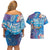 Happy Diwali Festival Couples Matching Off Shoulder Short Dress and Hawaiian Shirt Diya Lamp Rangoli With Polynesian Pattern