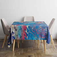 Happy Diwali Festival Tablecloth Diya Lamp Rangoli With Polynesian Pattern