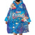 Happy Diwali Festival Wearable Blanket Hoodie Diya Lamp Rangoli With Polynesian Pattern