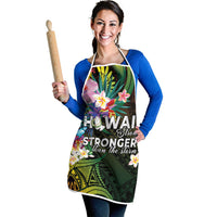 Hawaii Strong Apron Polynesian Tribal Tropical Flowers
