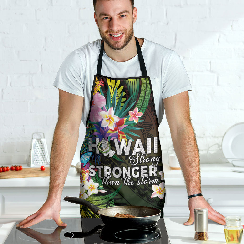Hawaii Strong Apron Polynesian Tribal Tropical Flowers